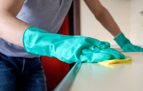 Cleaning team maintaining a bright Wandsworth office space